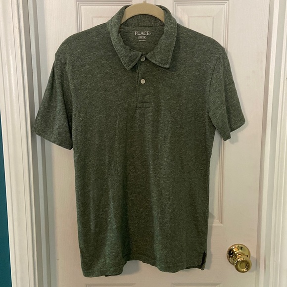 Green Collard Short Sleeve Shirt - Picture 1 of 4